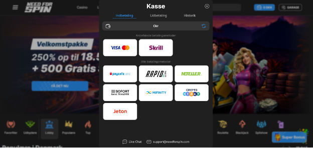 Need for Spin Indbetaling - Skrill