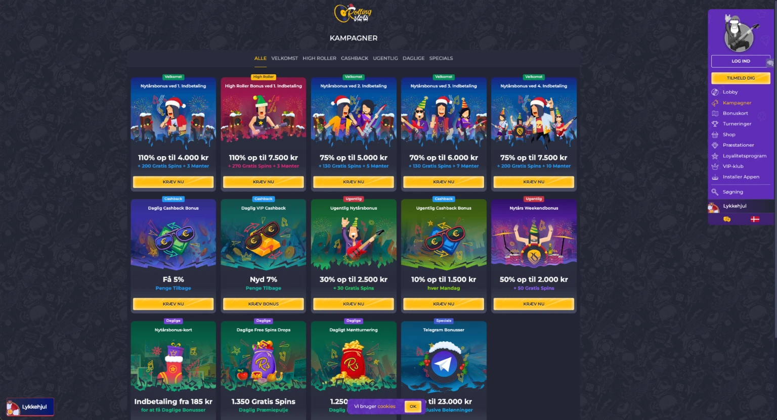 Rolling Slots Bonus Page