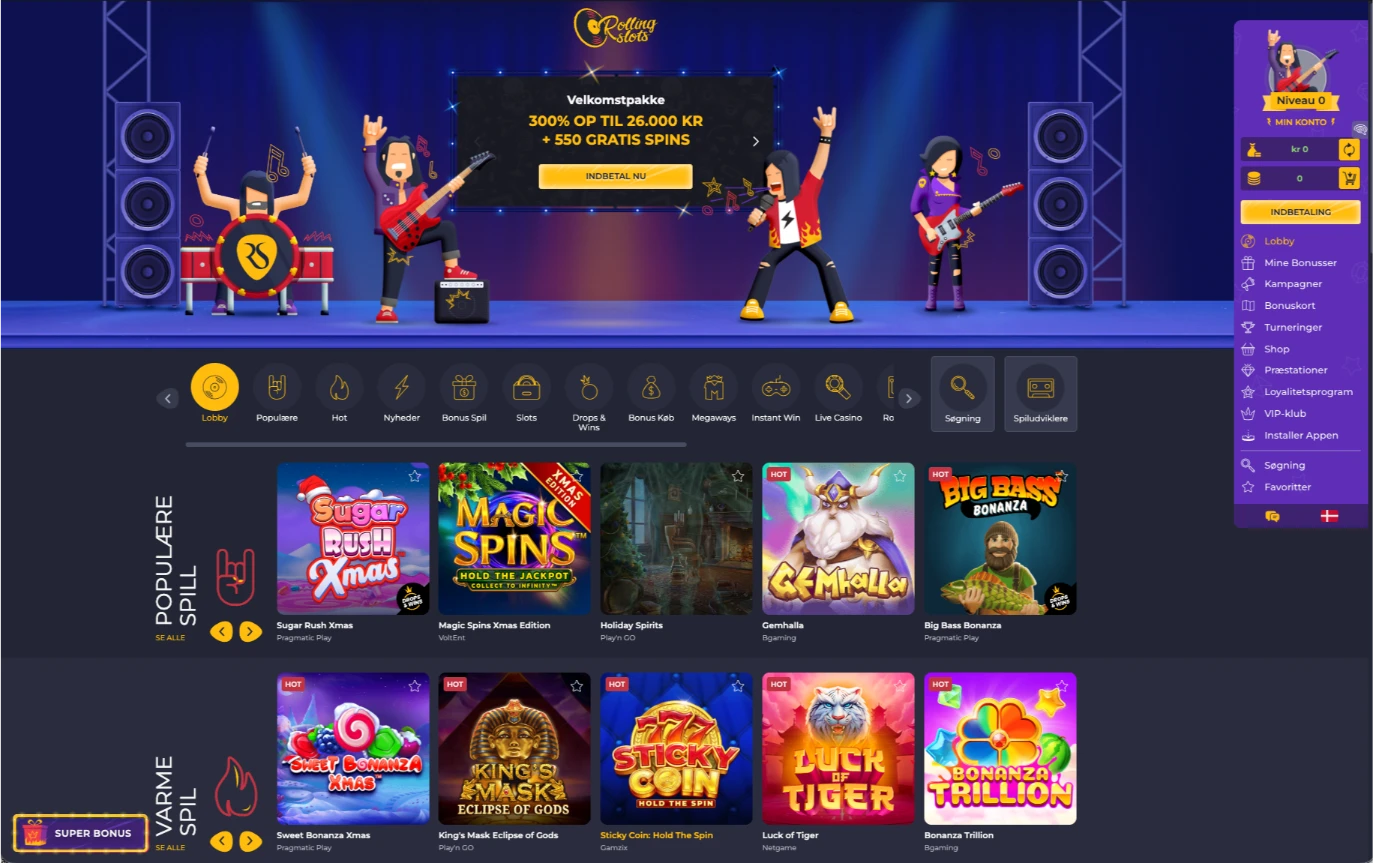 Rolling Slots Casinoer Lobby