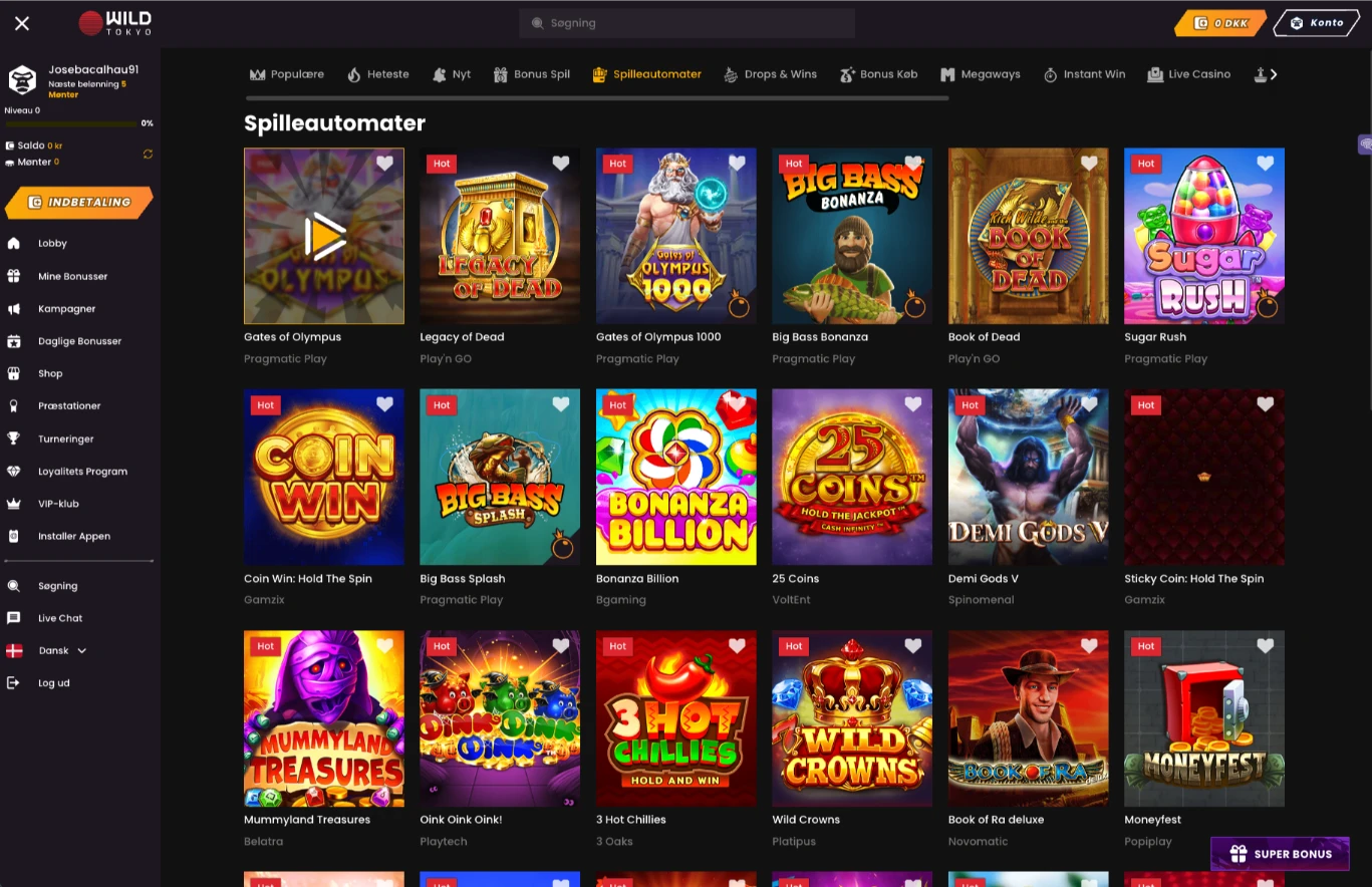 Spilleautomater-i-slot-lobby-hos-Wild-Tokyo