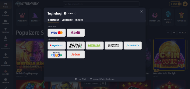 Winshark Indbetaling - Skrill
