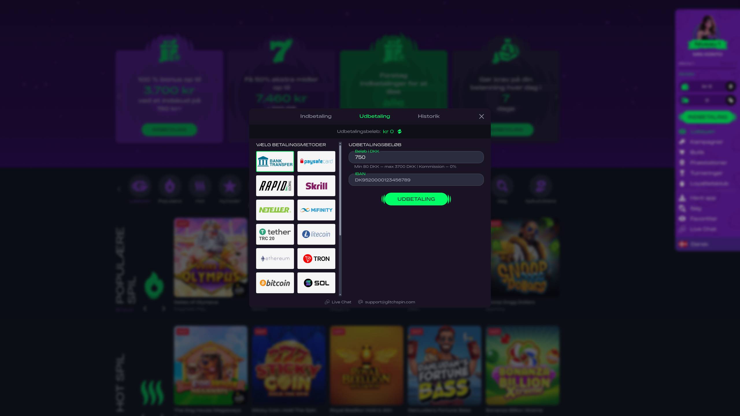 GlitchSpin – Bonusser og kampagner