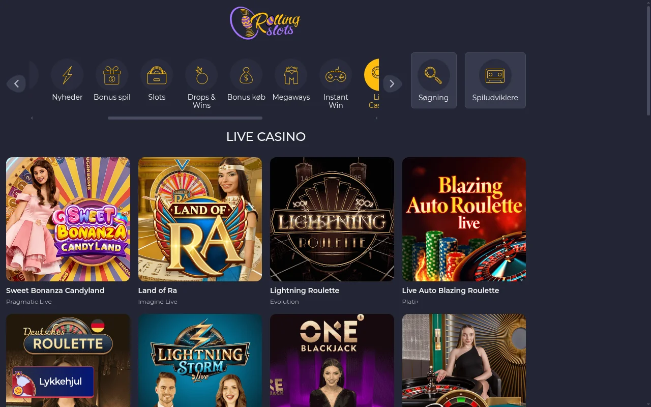 Slots Vader casino – screenshot af casinoets forside