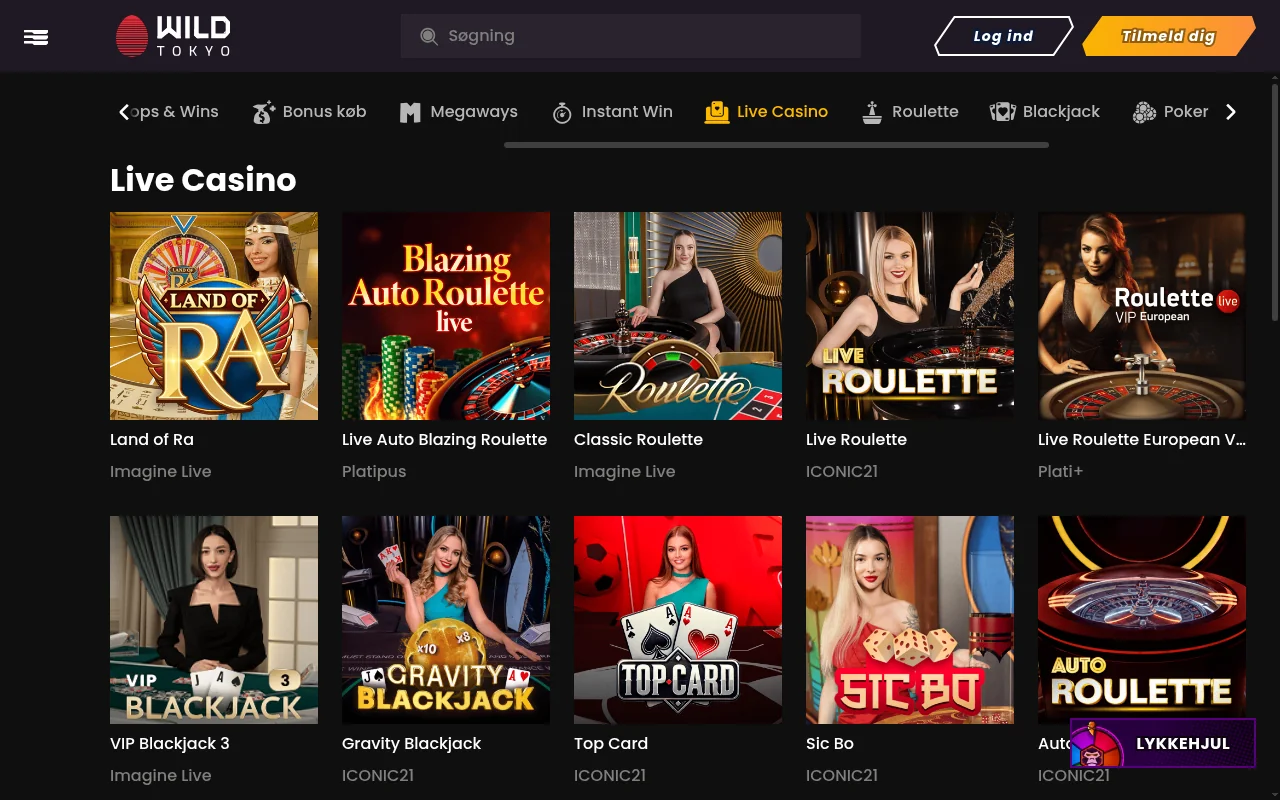 Stort udvalg af slots og live casino spil hos mobil casino uden ROFUS