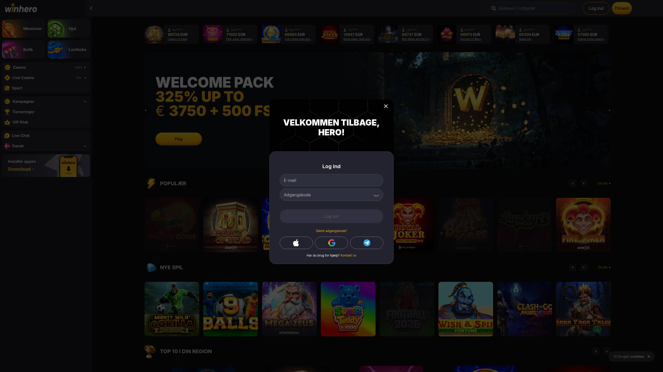 Winhero – Kassen: betalingsmetoder set af vores redaktion